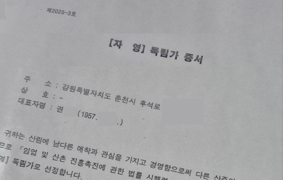 자영독림가증서